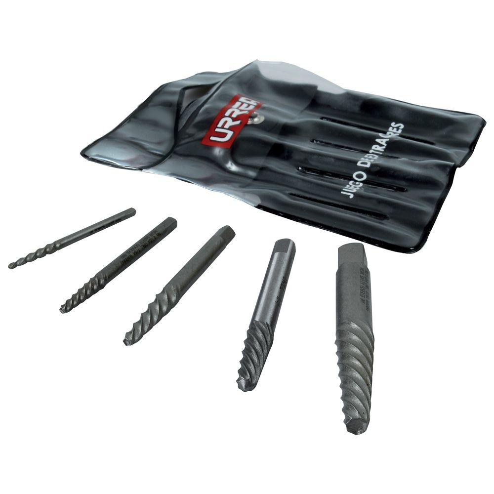 URREA 1/8 in. to 3/4 in. Pouch Set of Spiral Bolt Extractors ...