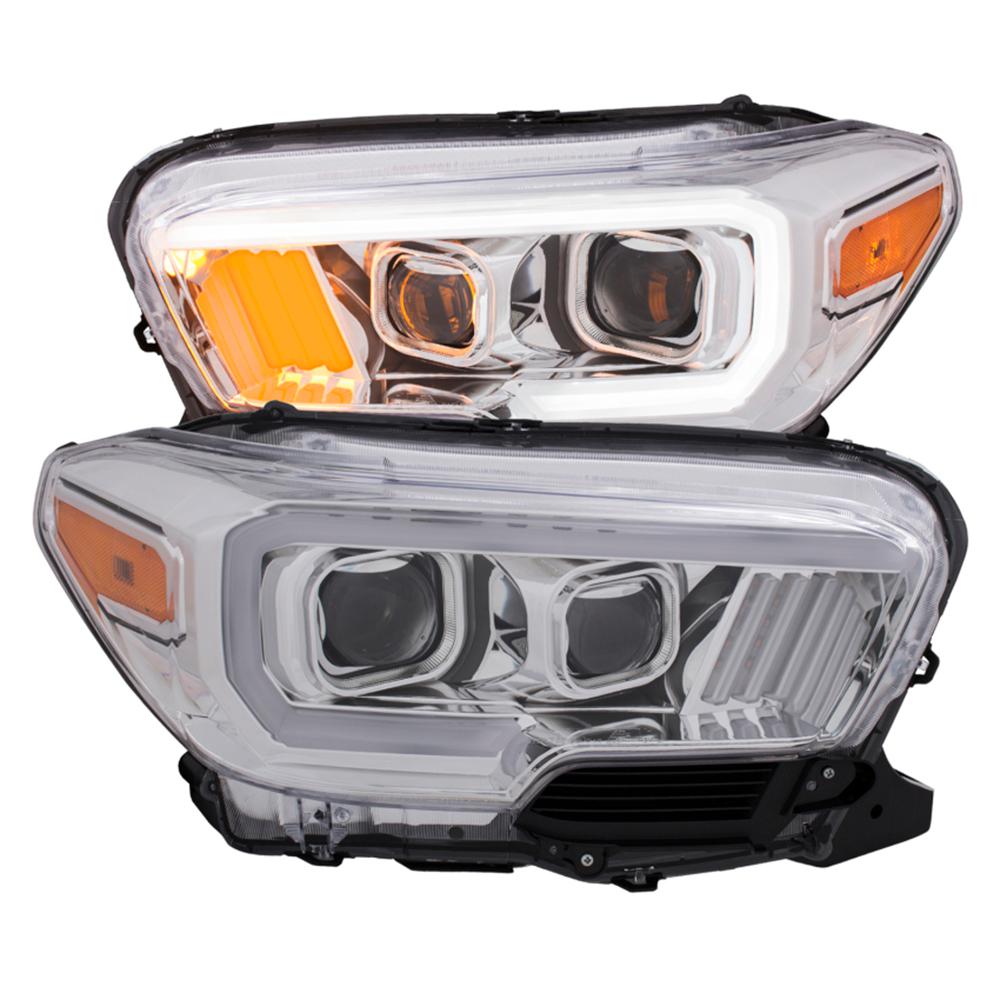 ANZO USA 2016-2017 Toyota Tacoma Projector Headlights w/ Plank Style ...