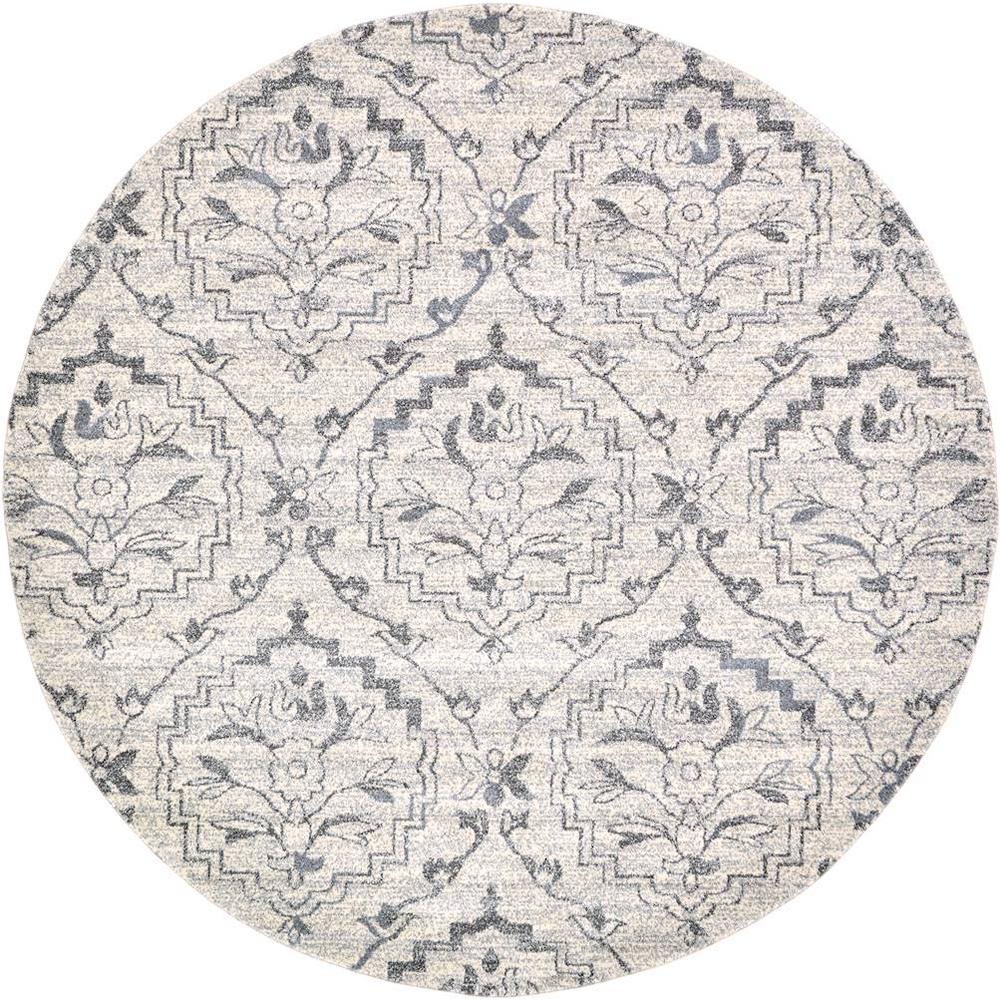Unique Loom Damask Ivory 8' x 8' Round Rug3120547 The Home Depot
