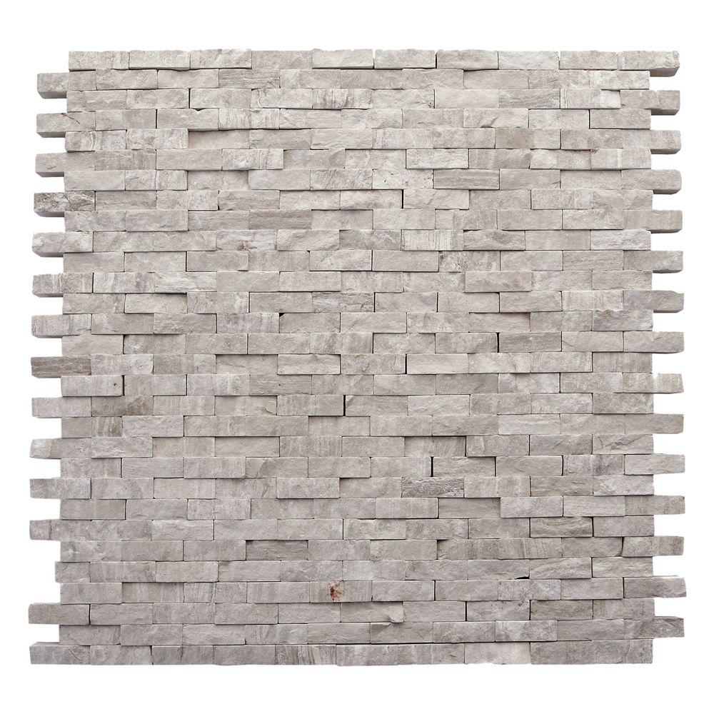 Splitface Mosaic Tile The Home Depot Haisa Marble Light Split Face