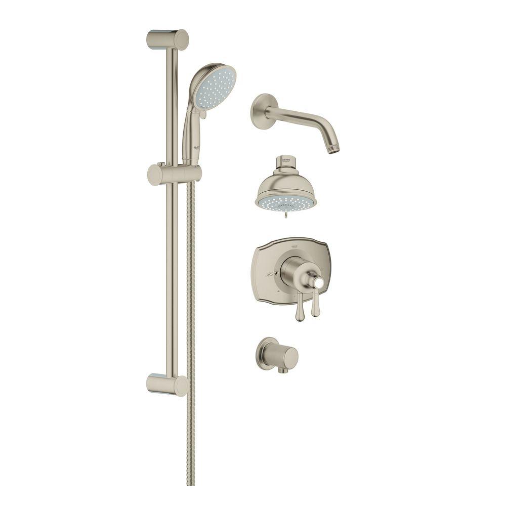 GROHE GrohFlex 24 in. Retrofit Shower System in Brushed Nickel