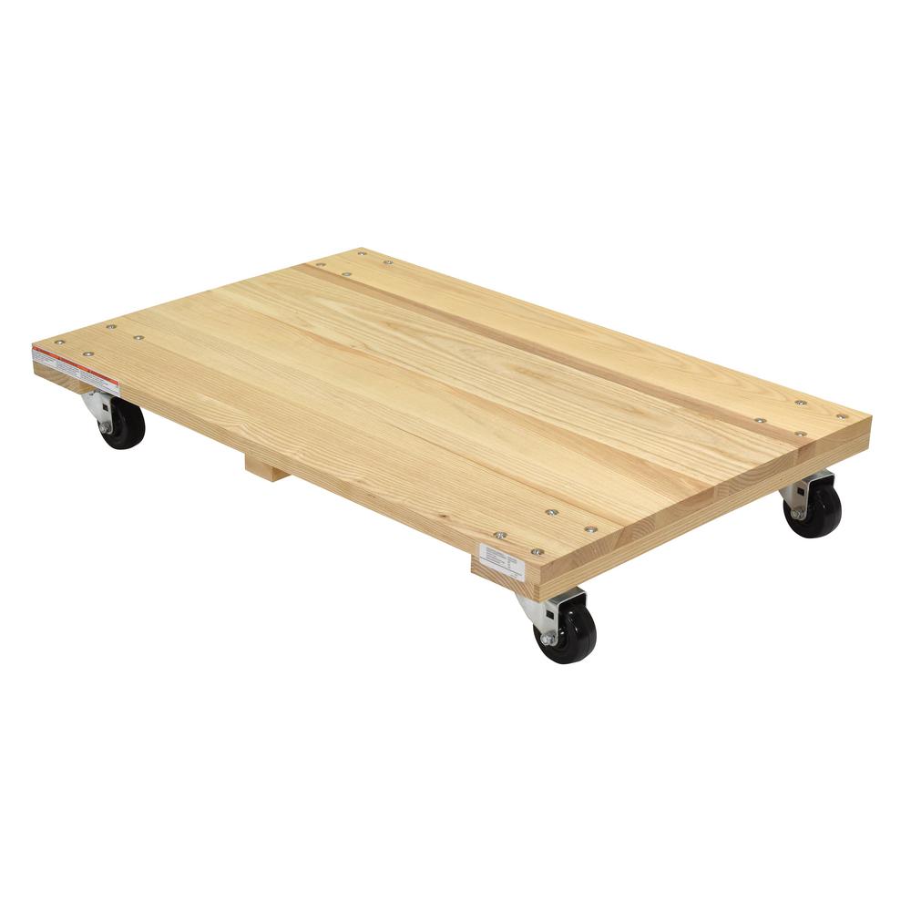 Vestil 24 in. x 36 in. 900 lbs. Solid Deck Hardwood DollyHDOS24369