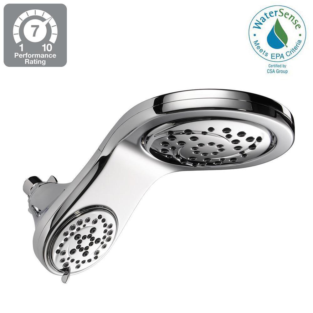 Delta Hydrorain 2 In 1 5 Spray 6 Fixed Shower Head With Pause Chrome