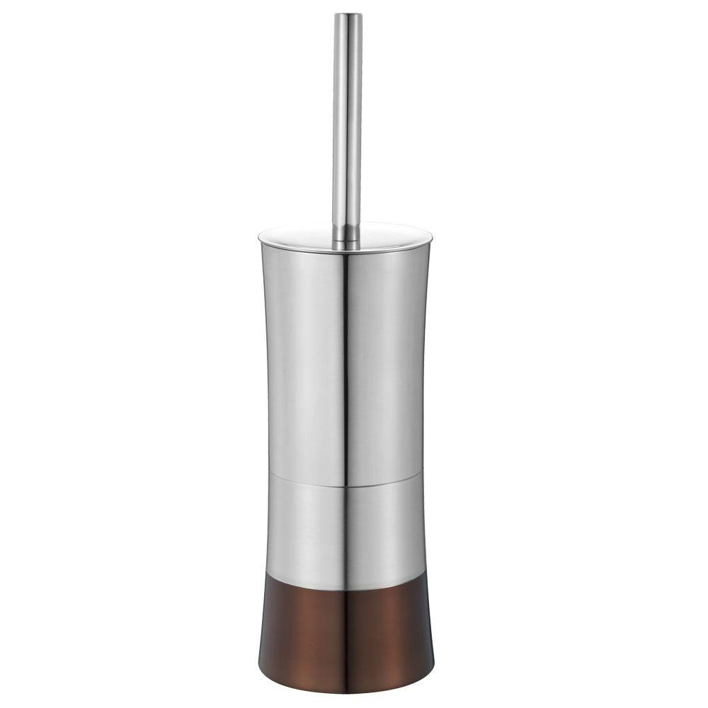 Hopeful Shiny Colorblock Toilet Brush And Holder In Brown Ba120041 Hopeful Shiny Colorblock Toilet Brush