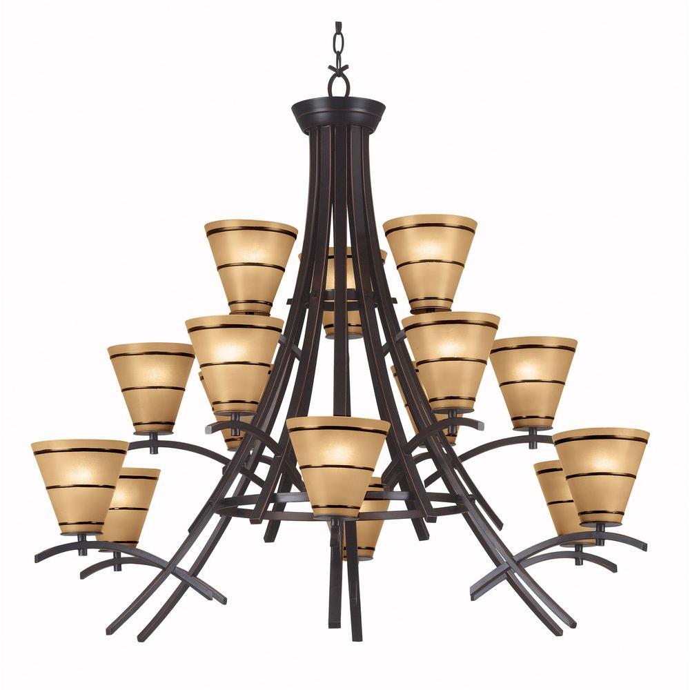Kenroy Home Wright 15Light OilRubbed Bronze Chandelier90088ORB The