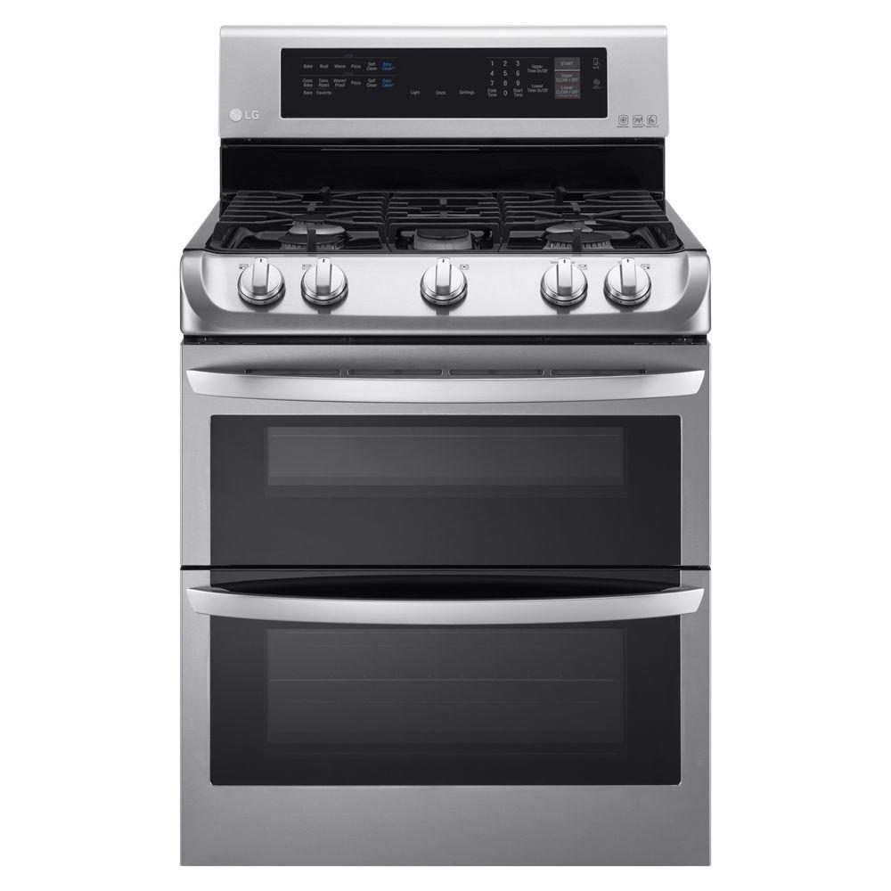 LG Electronics 6 9 Cu Ft Double Oven Gas Range With ProBake 