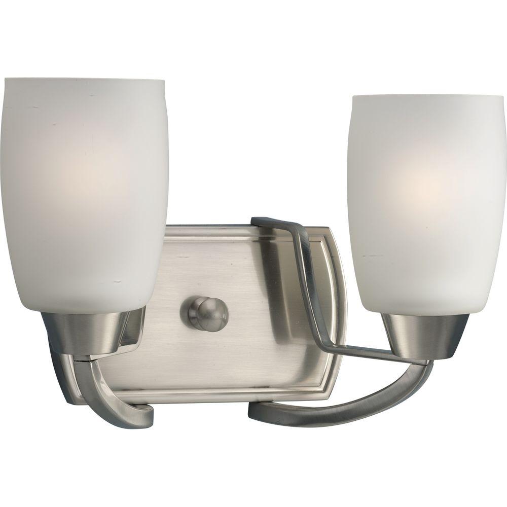 Progress Lighting Wisten 2Light Brushed Nickel Vanity FixtureP279509 The Home Depot