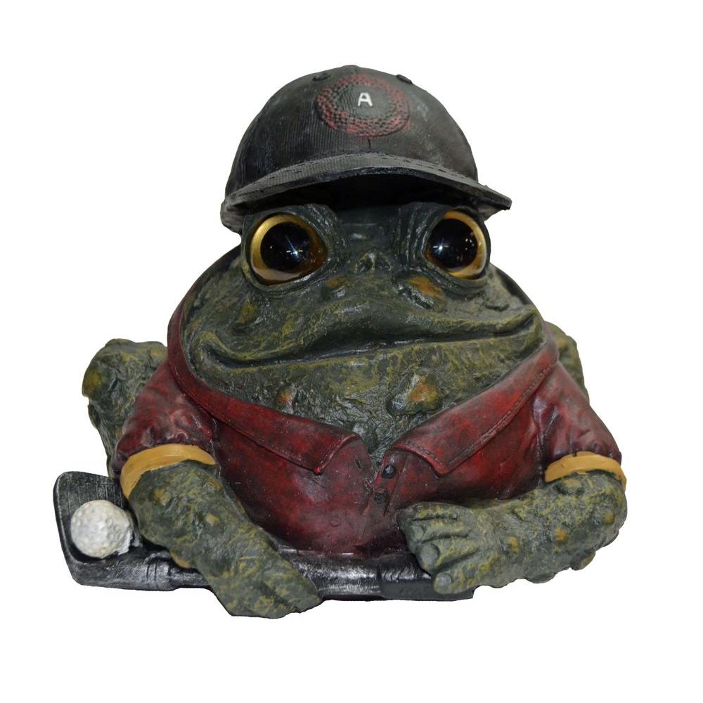 Toad Hollow 8 5 In Golfing Garden Statue 94065 The Home Depot Golfing Toad Garden Statue
