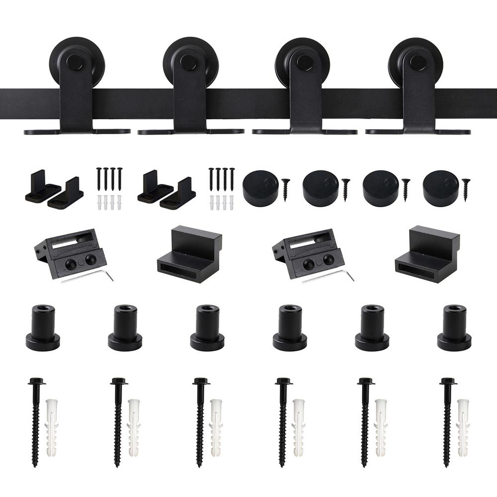 Winsoon 7 5 Ft 90 In Top Mount Sliding Barn Door Hardware Track