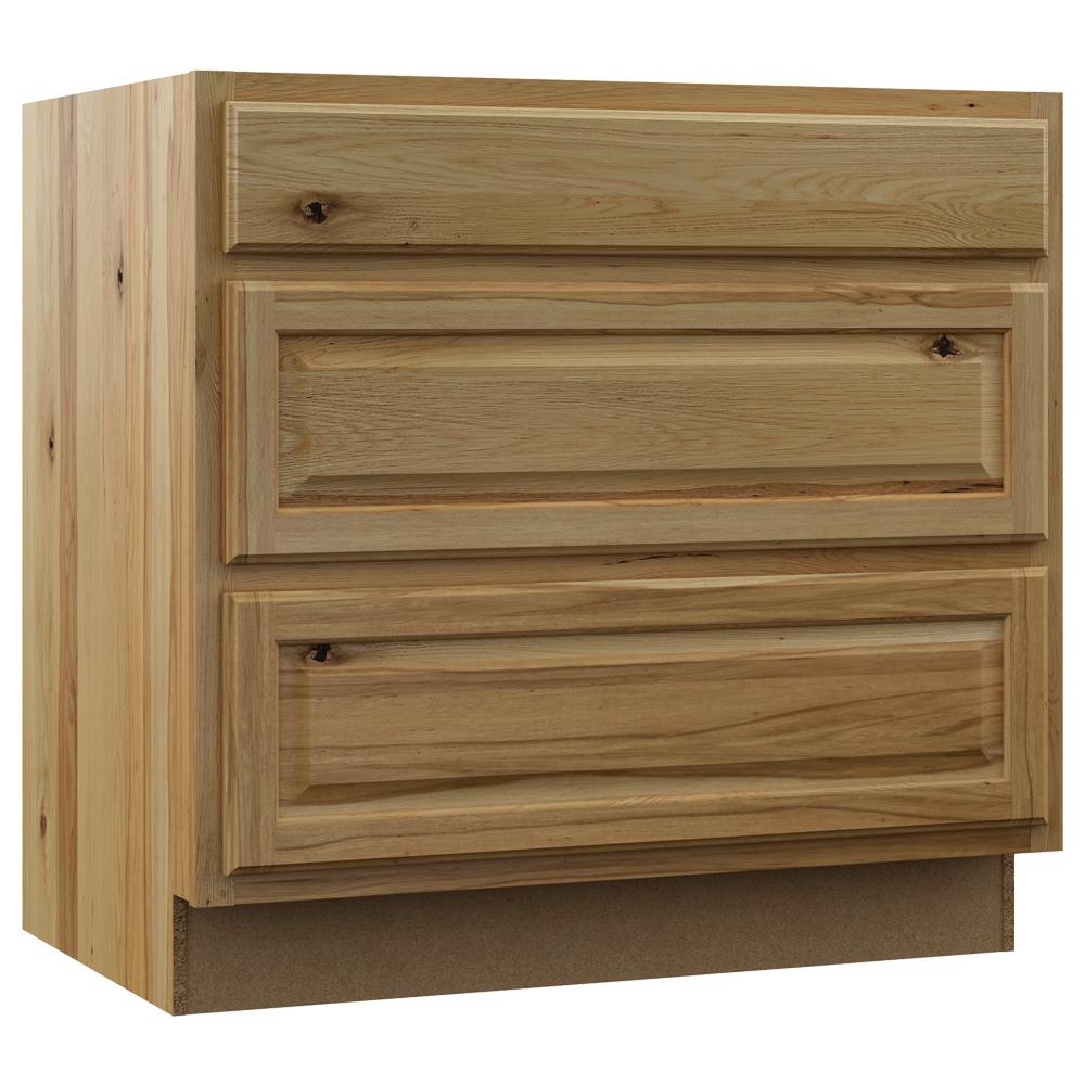 Natural Hickory Hampton Bay Assembled Kitchen Cabinets Kdb36 Nhk 64 1000 