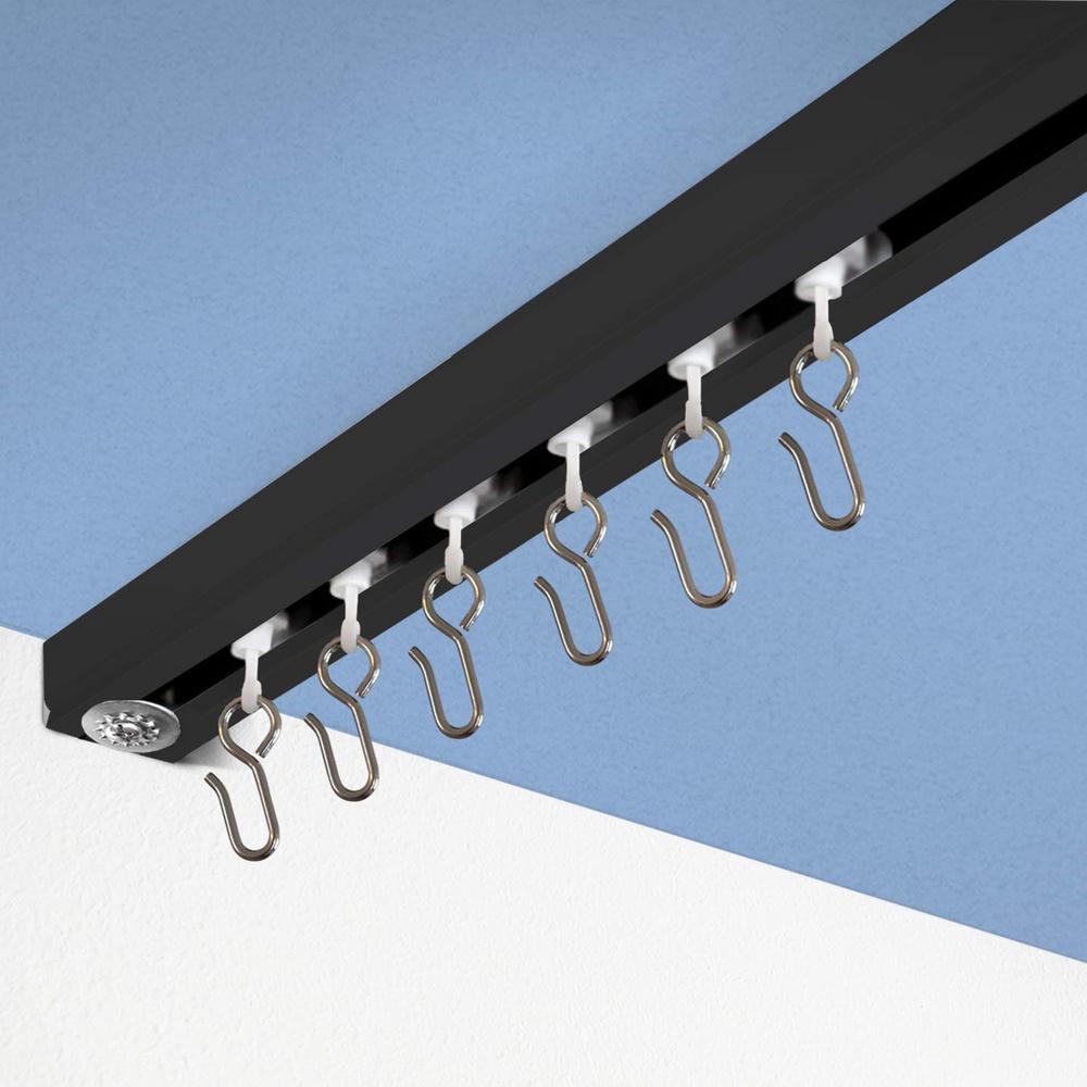 RoomDividersNow Ceiling Track Set Small, For Spaces 3ft 6ft Wide (Black)CTSETSB The Home