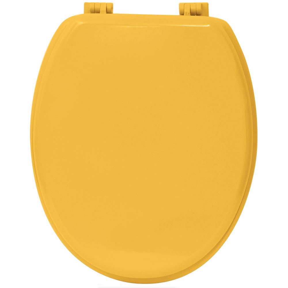 Oval Closed Front Toilet Seat in Yellow4101196 The Home Depot