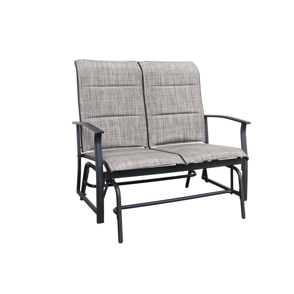 Metal Outdoor Black Harrington 2 Seat GliderSPI139NDGHD The Home Depot
