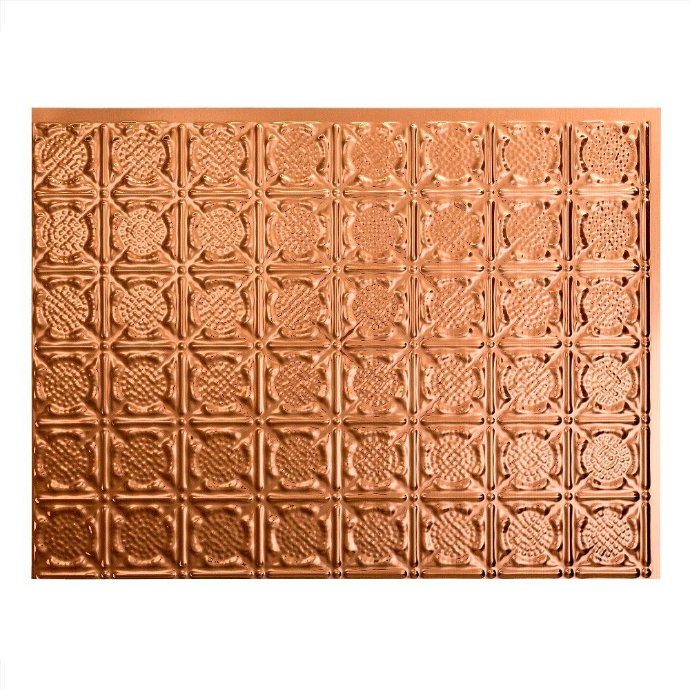 Fasade Traditional 6 18 In X 24 In Polished Copper Vinyl Decorative   Metallics Fasade Tile Backsplashes N56 25 64 1000 