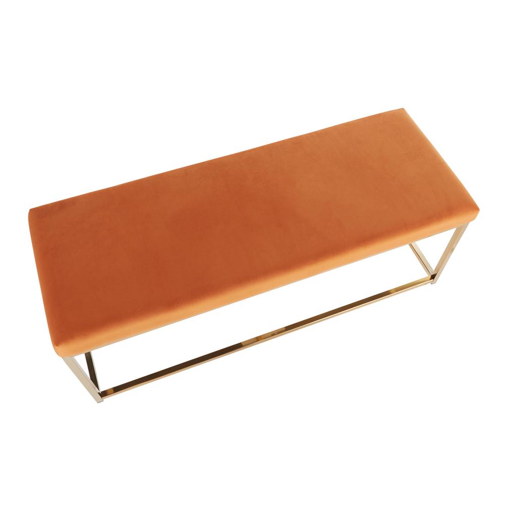 Lumisource 18 X 48 X 18 Zenn Orange Contemporary Bench In Velvet