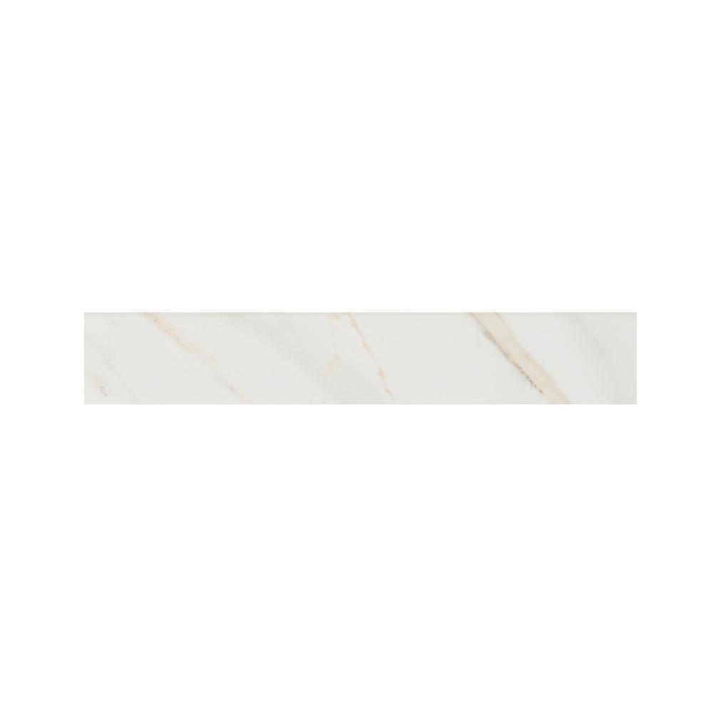 MSI Calacatta Ivory Bullnose 3 in. x 18 in. Glazed Polished Porcelain
