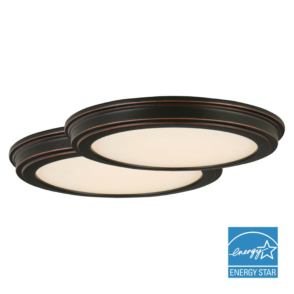 Commercial Electric 24 Watt Brushed Nickel Integrated Led Ceiling Commercial Electric 24 Watt Brushed Nickel Integrated Led Ceiling Flushmount 2 Pack Jju3011l Bn The Home Depot