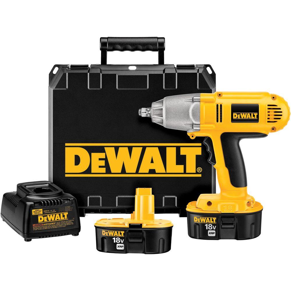 DEWALT 18Volt XRP NiCad 1/2 in. Cordless Impact Wrench Kit with Hog