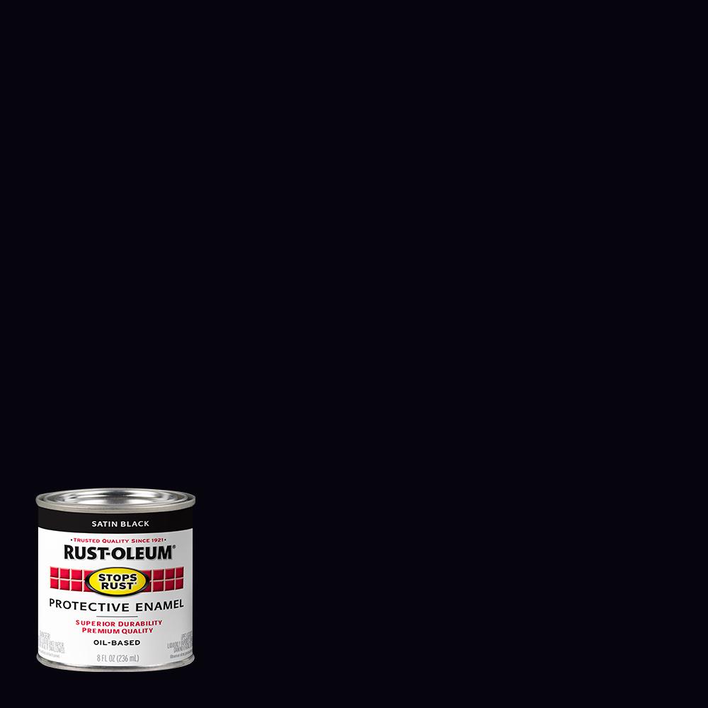 Rust-Oleum Stops Rust 8 oz. Low VOC Protective Enamel Satin Black ...