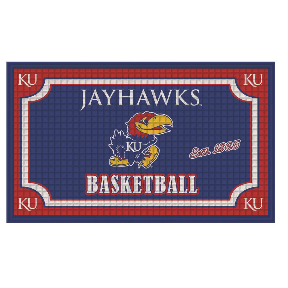 Multicolor University of Kansas Embossed Door Mat Team Sports America 41EM996