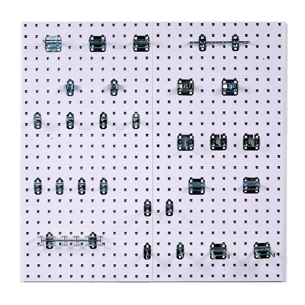 LocBoard 3/8 in. White Steel Square Hole Pegboards with LocHook