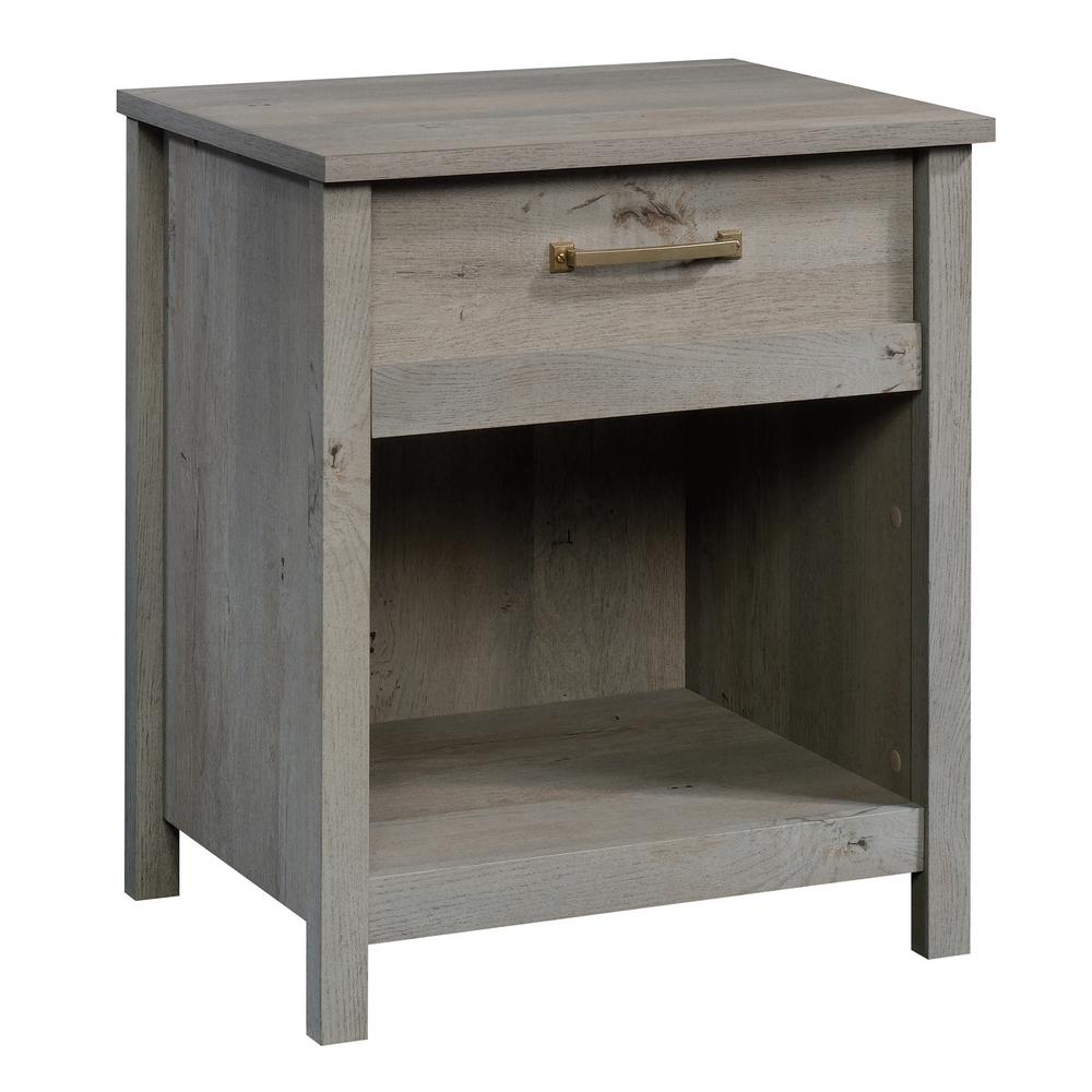 Sauder Cannery Bridge 1 Drawer Mystic Oak Nightstand 422871 The Home Depot