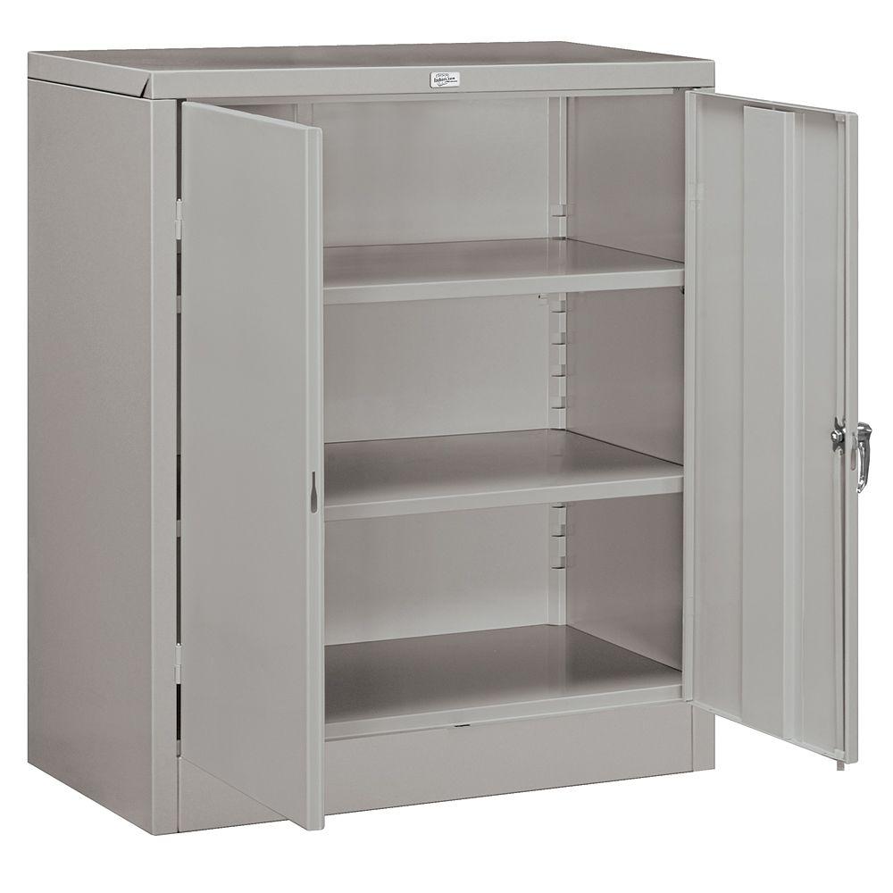 Salsbury Industries 36 In W X 42 In H X 18 In D Counter Height Storage Cabinet Assembled In Gray 9048gry A The Home Depot