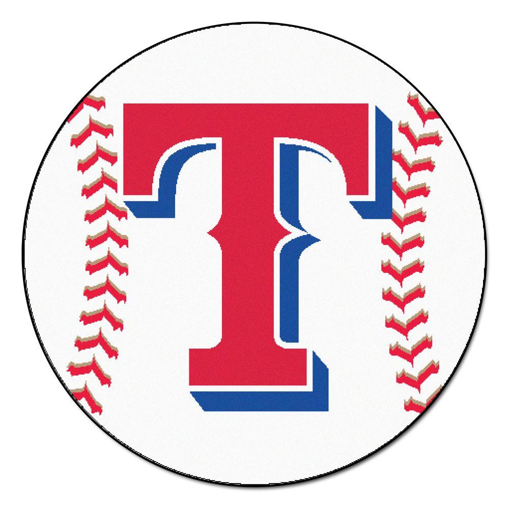 FANMATS MLB Texas Rangers White 2 Ft Round Area Rug 6425 The Home Depot