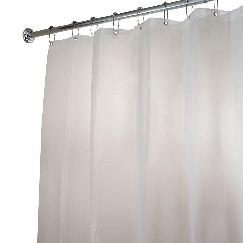 Interdesign X Long Shower Curtain Liner In Clear 14581 The Home Depot Eva Extra Long Shower Curtain Liner In Clear Frost