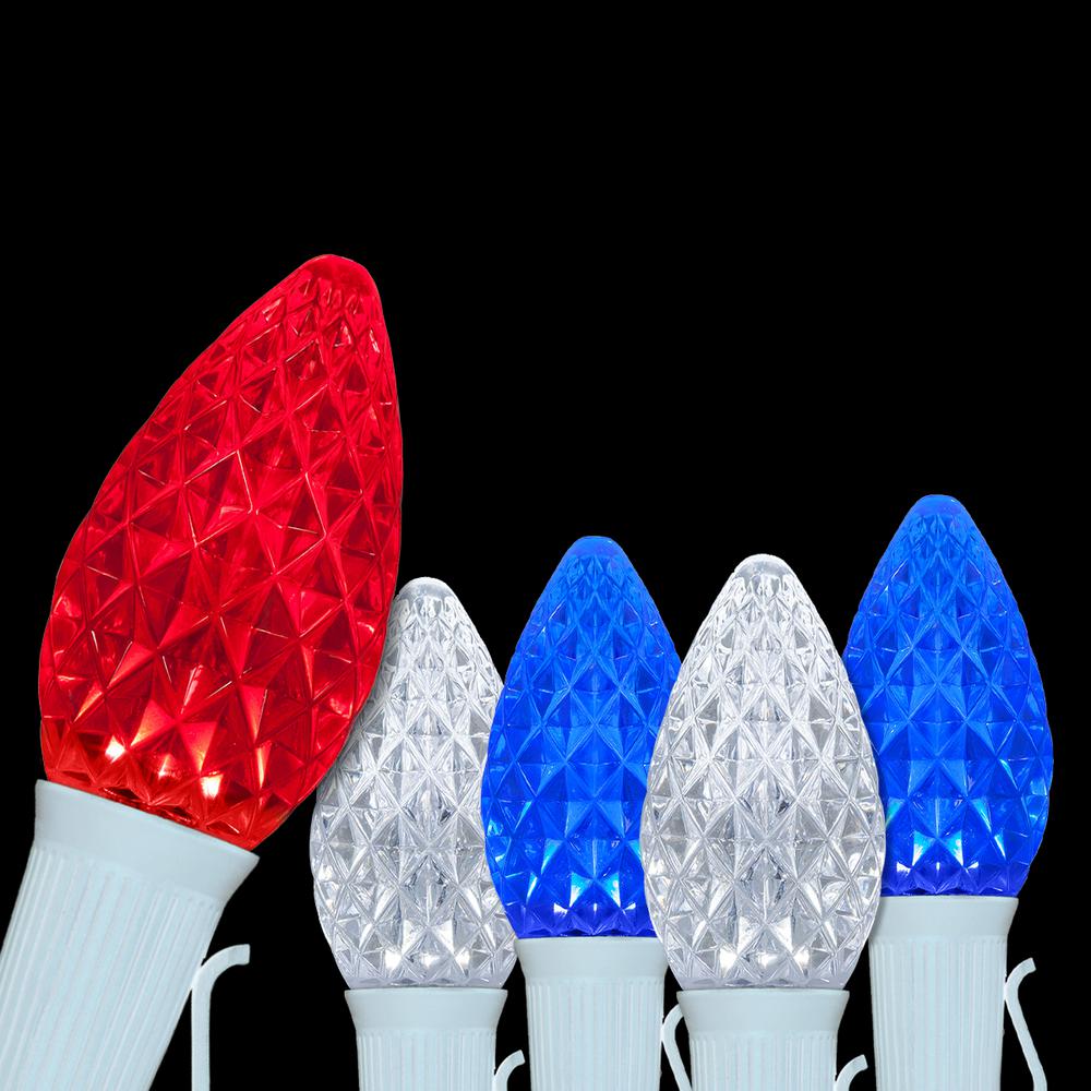 Wintergreen Lighting OptiCore 74 ft. 75Light LED Red White and Blue