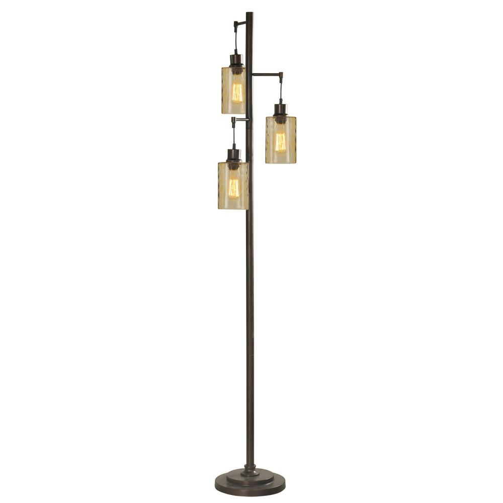 style craft floor lamp with 3 lights