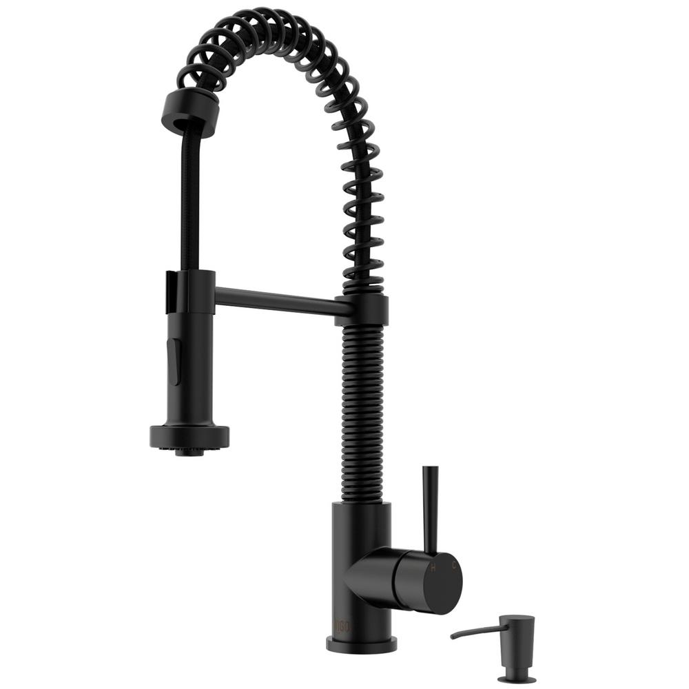 Vigo Edison Single Handle Pull Down Sprayer Kitchen Faucet With Soap Vigo Edison Single Handle Pull Down Sprayer Kitchen Faucet With Soap Dispenser In Matte