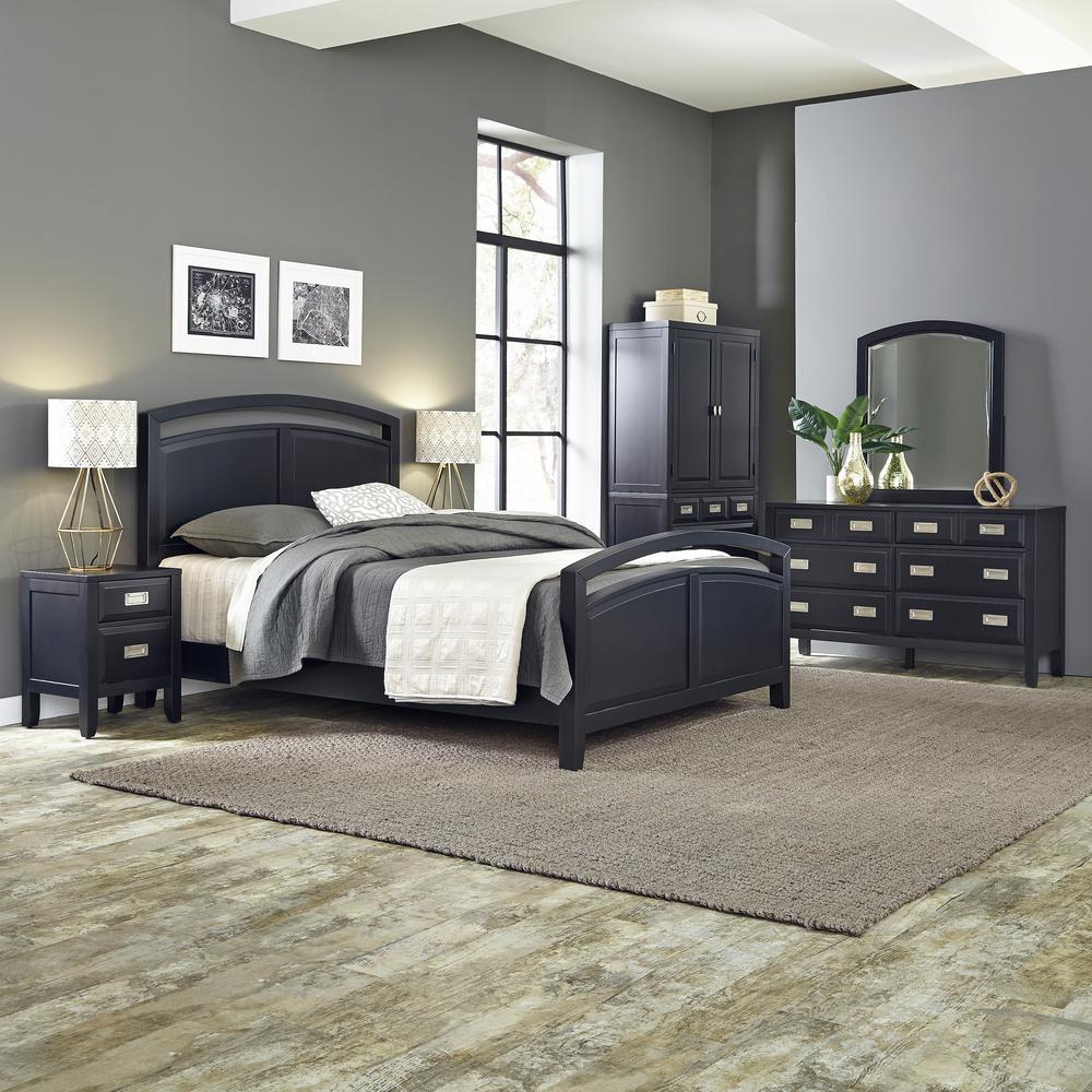 Home Styles Prescott Black Queen Bed Frame5514500 The Home Depot
