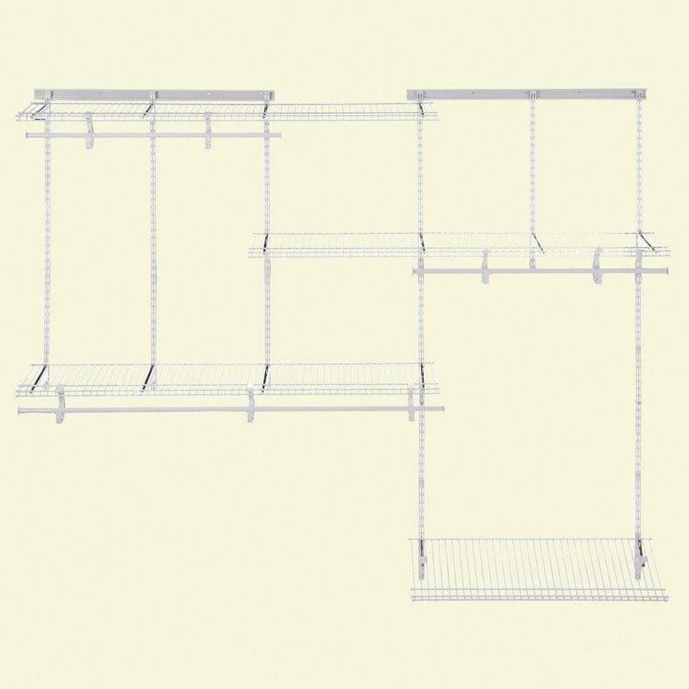 Closetmaid 13 In D X 96 In W X 78 In H Shelftrack 5 Ft 8 Ft Steel Closet System Organizer Kit With Shoe Shelf 2875 The Home Depot