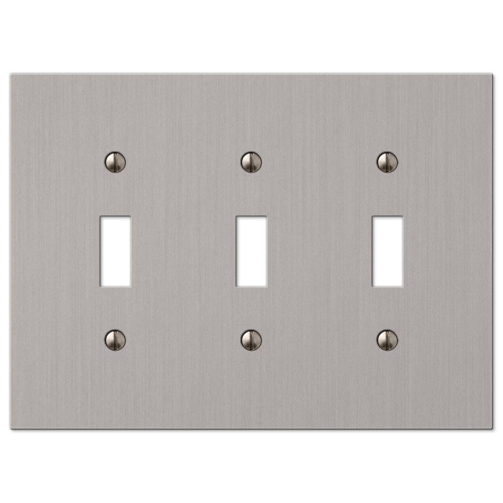 Amerelle Elan 3 Toggle Wall Plate Brushed Nickel55TTTBN The Home Depot