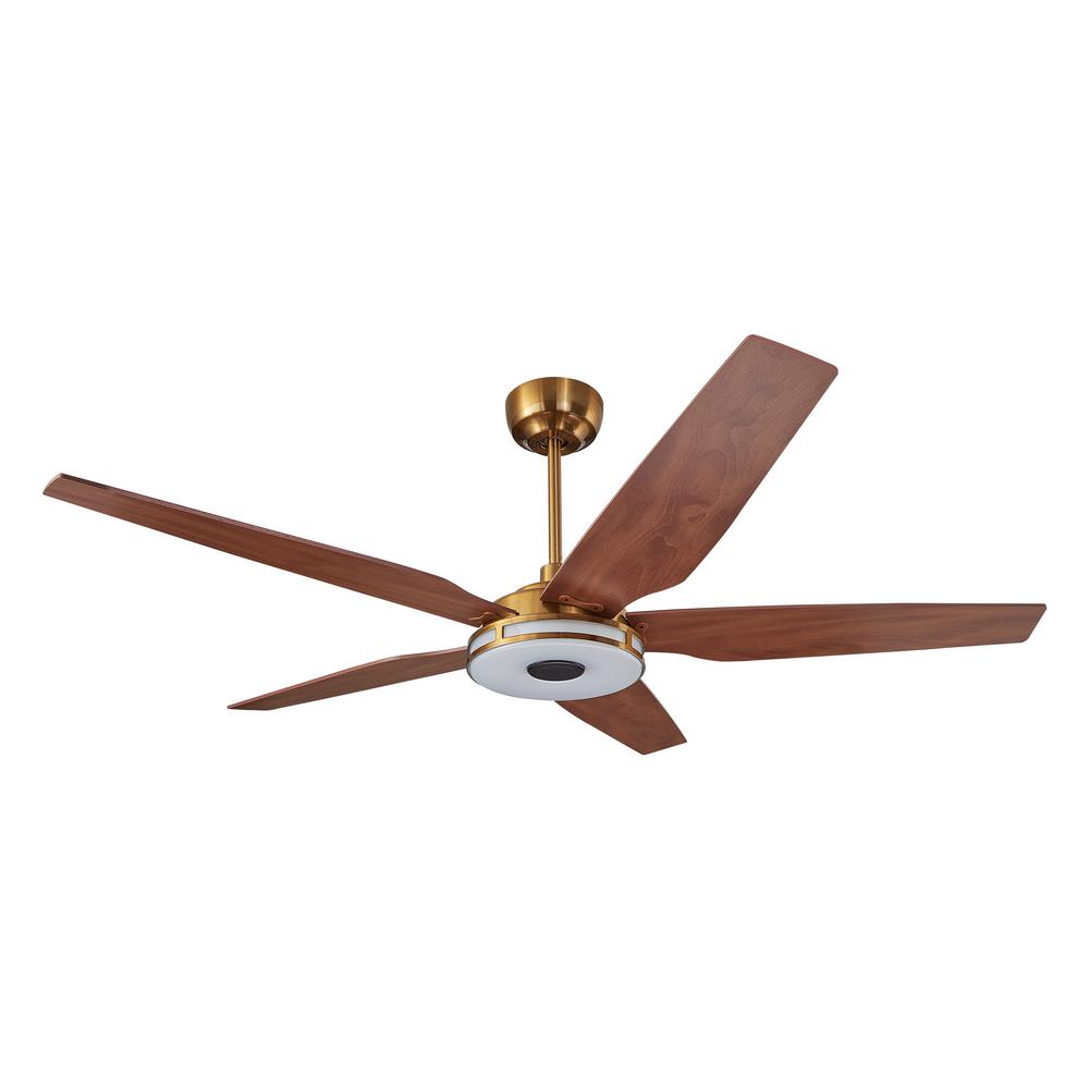 CARRO Explorer 52 in. Indoor/Outdoor Gold Smart Ceiling Fan, Dimmable