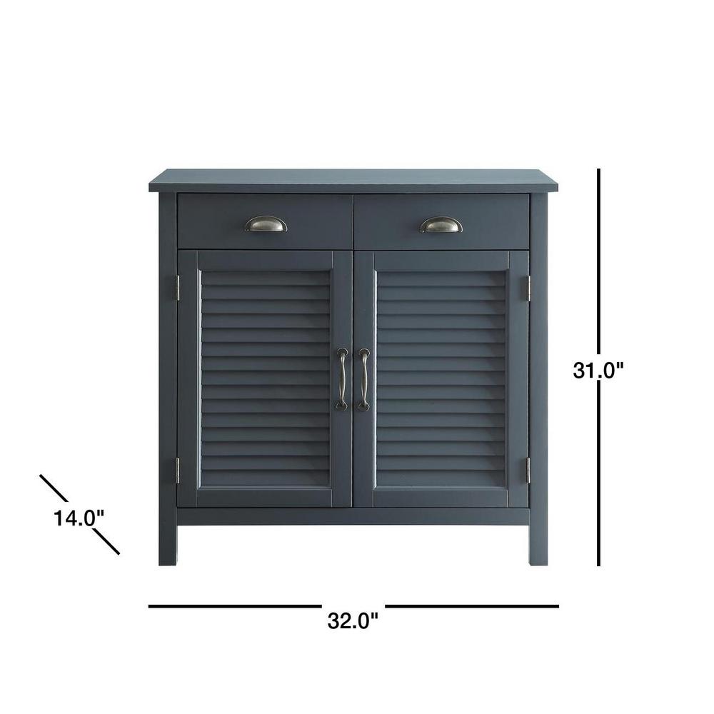 Usl Olivia 2 Drawers Grey Accent Cabinet Shutter Doors Sk19087d5 Grey Accent Cabinet 2 Shutter Doors