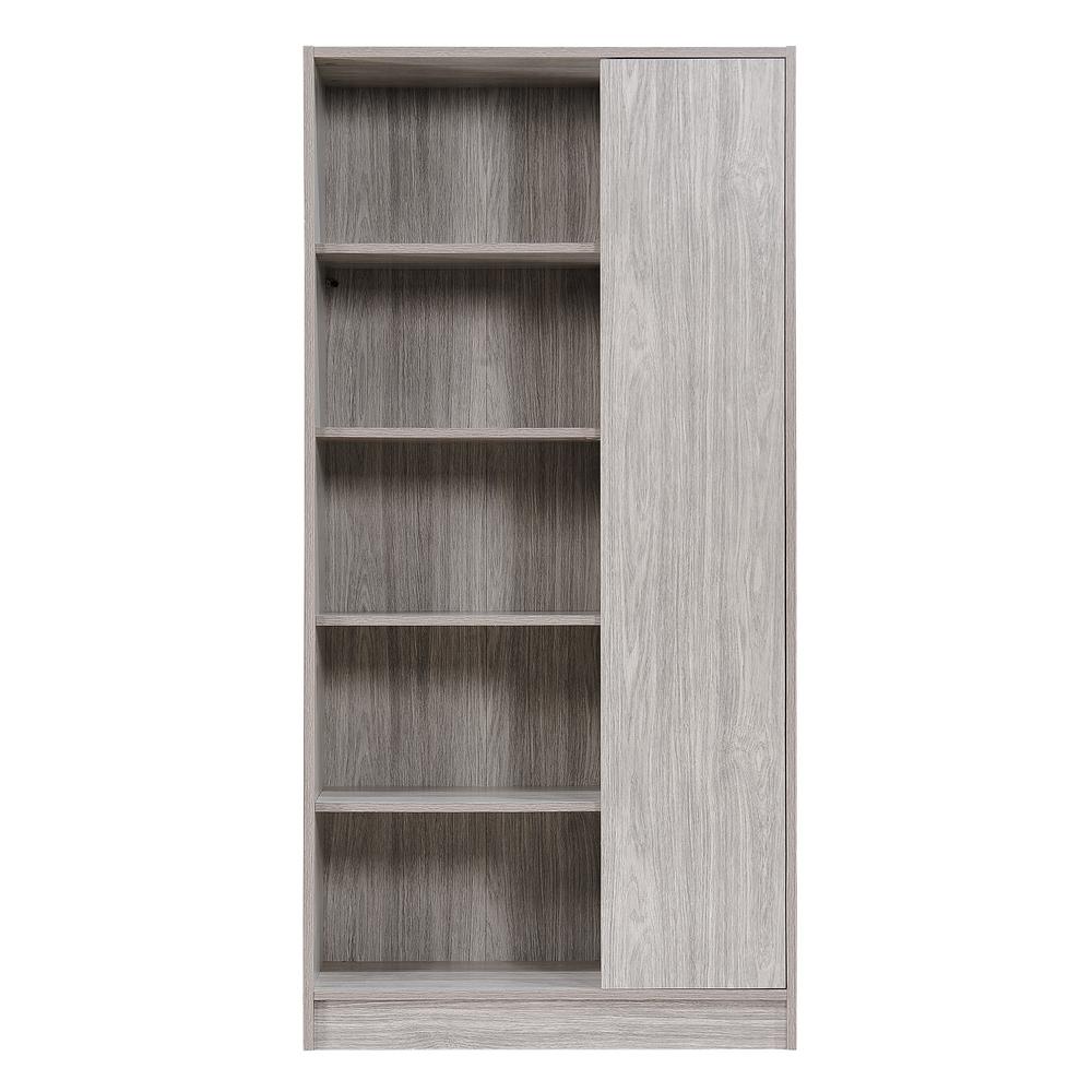 Noble House 64 8 In Oak Gray Faux Wood 5 Shelf Standard Bookcase