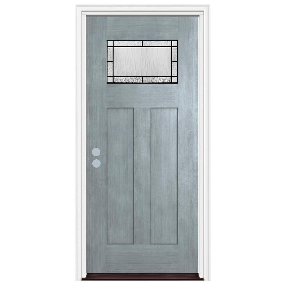 JELDWEN 36 in. x 80 in. 1 Lite Craftsman Wendover Stone Stained