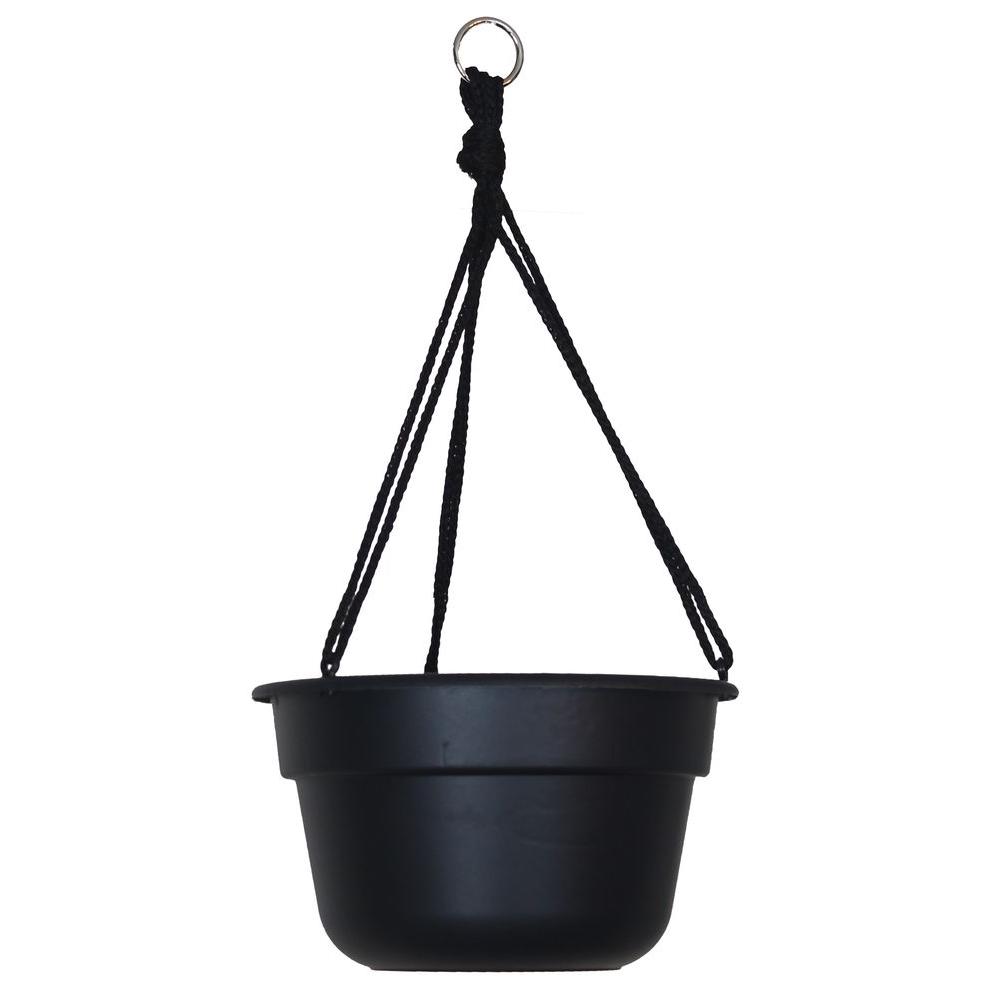 Bloem 10 in. Black Dura Cotta Plastic Hanging BasketDCHB1000 The