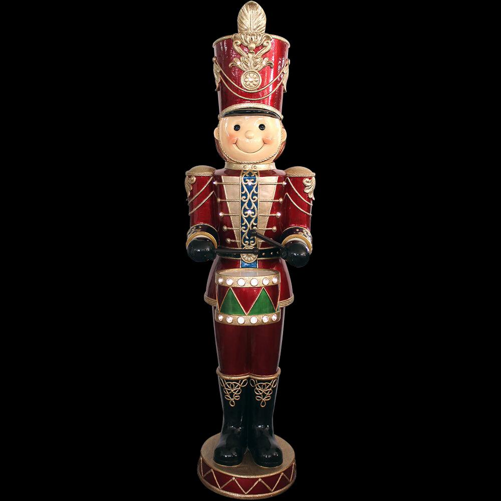 Fraser Hill Farm Indoor/Outdoor Oversized Red Christmas Decor, 5-ft. Drummer Boy