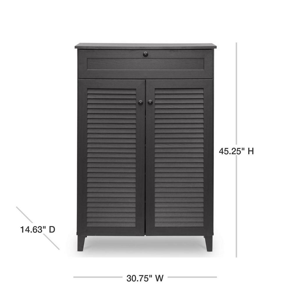 Baxton Studio Harding Wood Shoe Storage Cabinet In Dark Brown Espresso 28862 5306 Hd The Home Depot