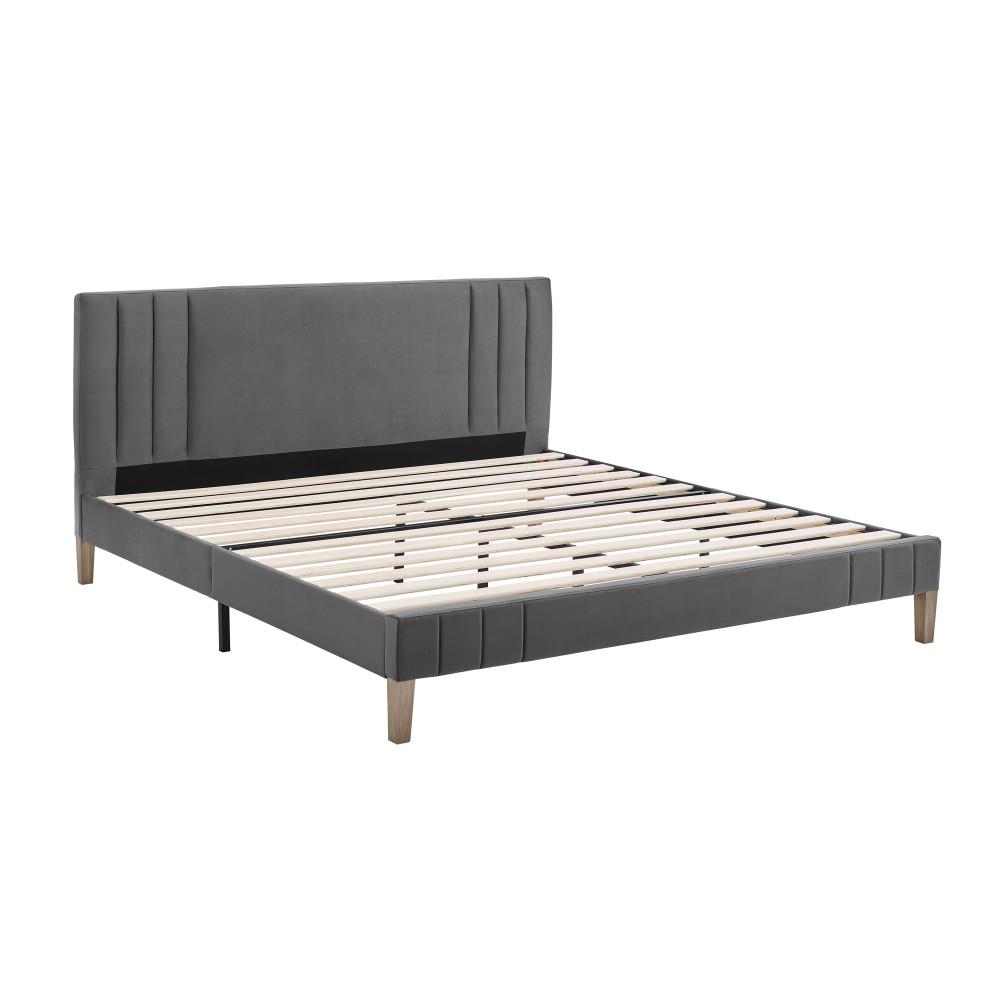 DeCoro Corbin Channel Tufted King Peyton Shell Upholstered Platform Bed ...