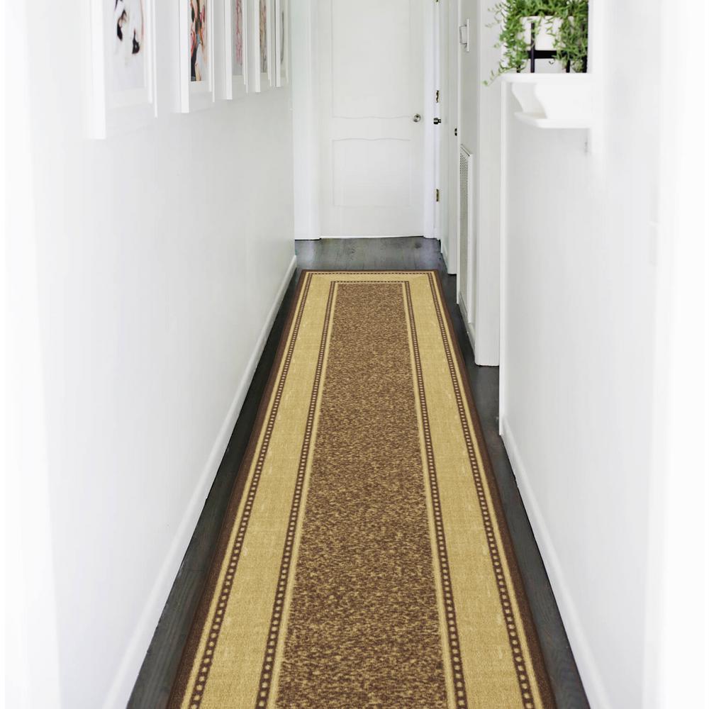 Ottomanson Ottohome Collection Contemporary Bordered Design Brown 2 ft. 7 inch x... by Ottomanson