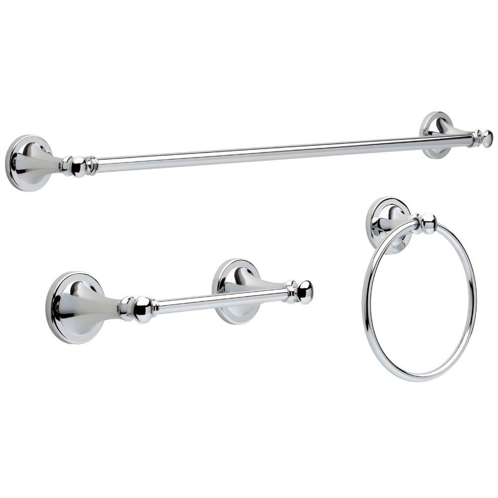 Delta Bathroom Fixtures Silverton 3-Piece Bath Accessory Kit in Polished Chrome SLV63-PC