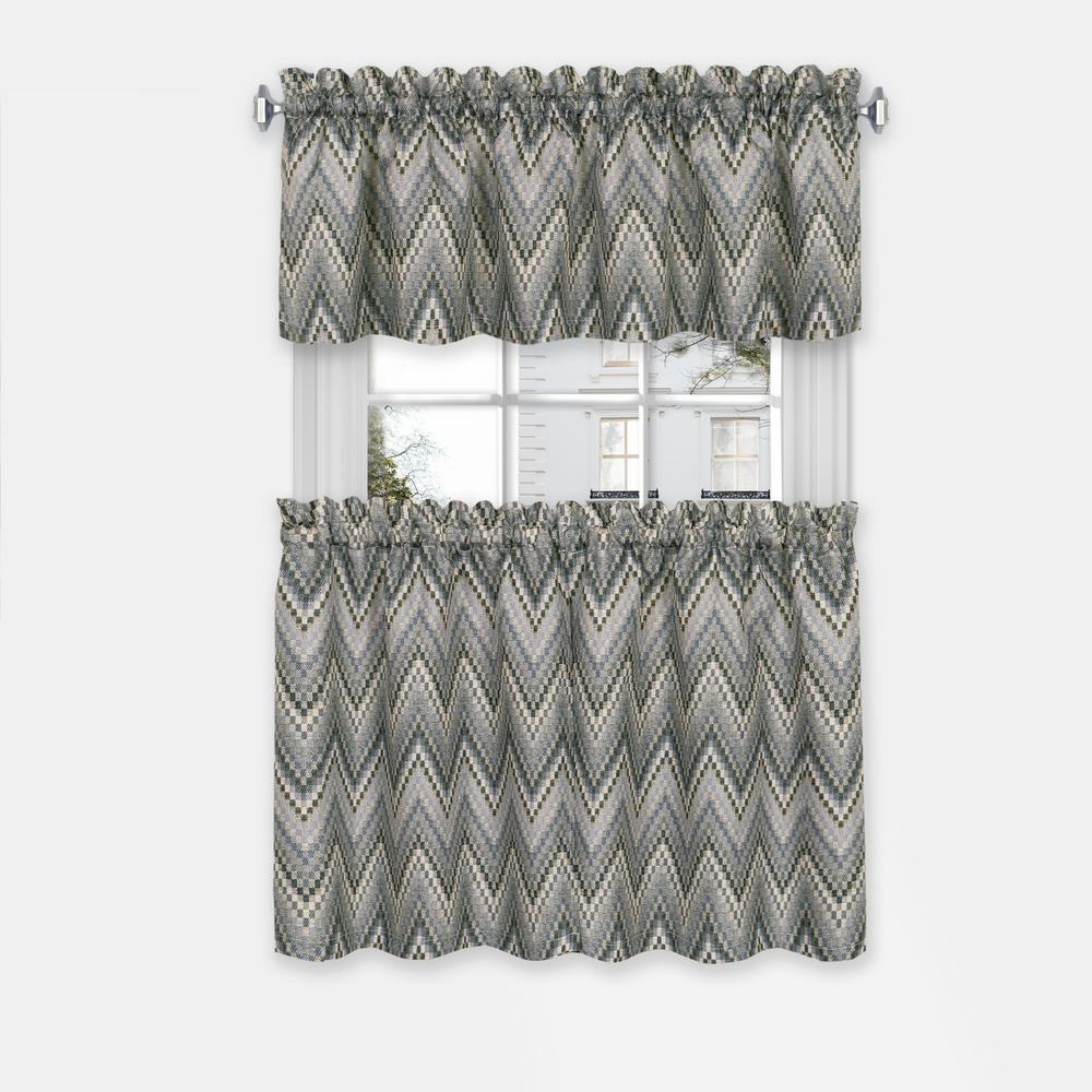 Gray Rod Pocket Chevron Curtains Drapes Window