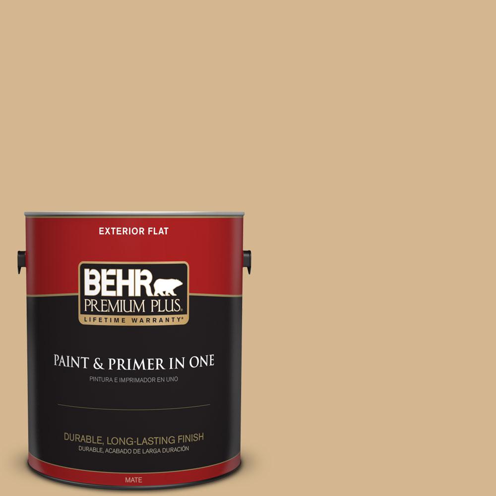 BEHR Premium Plus 1gal. 320F4 Desert Camel Flat Exterior Paint