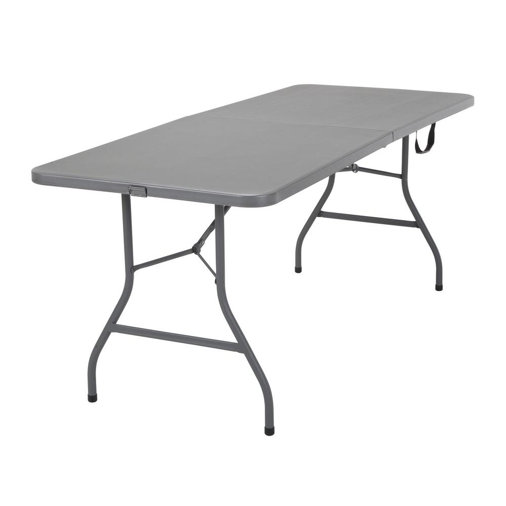 Cosco 6 In Gray Signature Series Blow Mold Centerfold Table Cosco 6 In Gray Signature Series Blow Mold Centerfold Table
