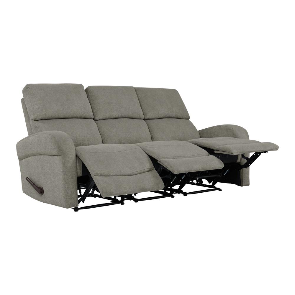 Prolounger Warm Gray Chenille 3 Seat Recliner Sofa Rcl53