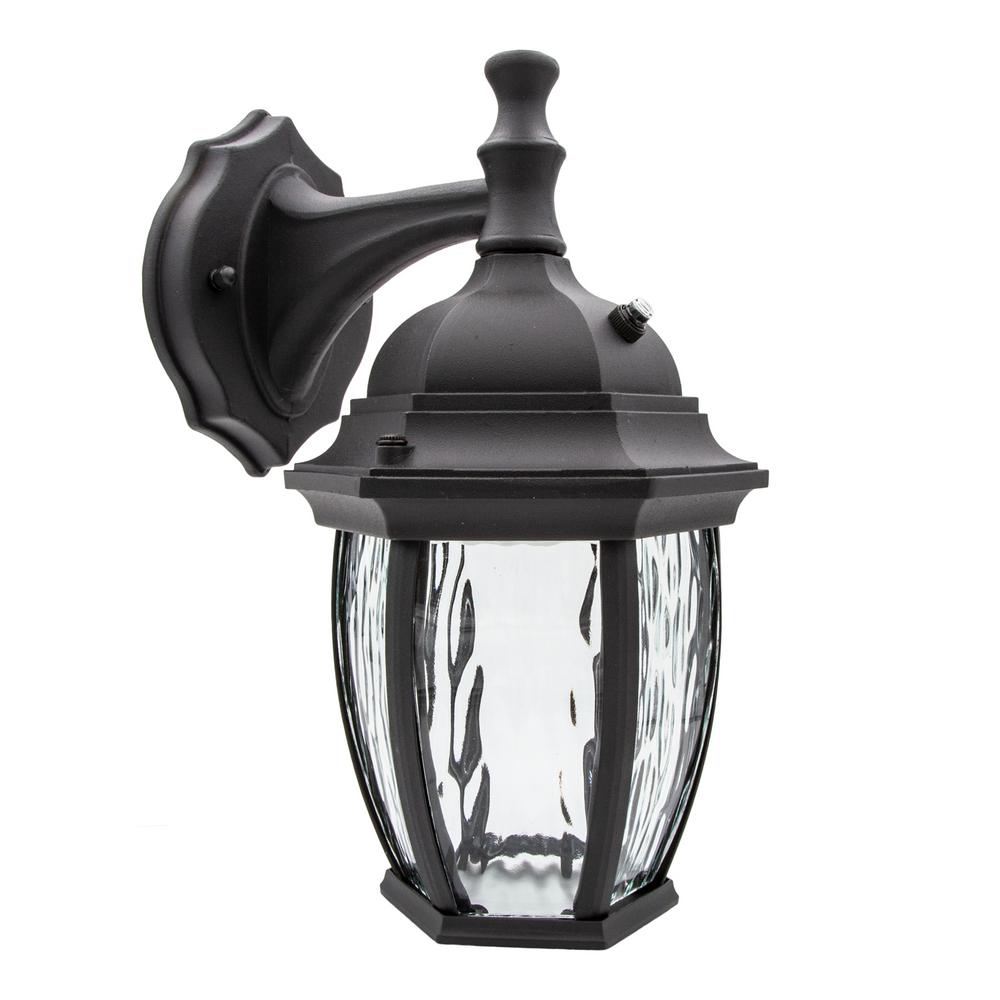 Maxxima 1 Light Black Led Outdoor Wall Lantern Sconce With Dusk To Dawn Sensor Mel 6150w The